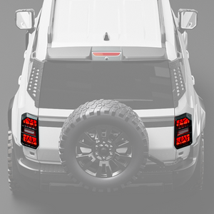 Tail light guards installed on Toyota Land Cruiser LC250 providing rear lamp protection