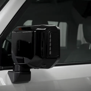 Dynamic amber LED side mirror turn signal illuminated on Toyota Land Cruiser LC250 2024+