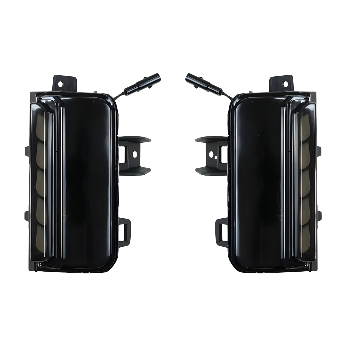 Rear view showing OEM-style mounting and direct replacement design of LC250 2024+ LED side mirror turn signals.