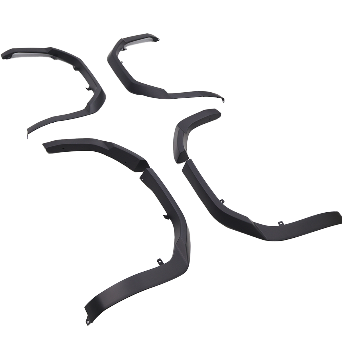 Toyota Land Cruiser LC250 2024+ wide-body fender flares in matte black, front and rear view