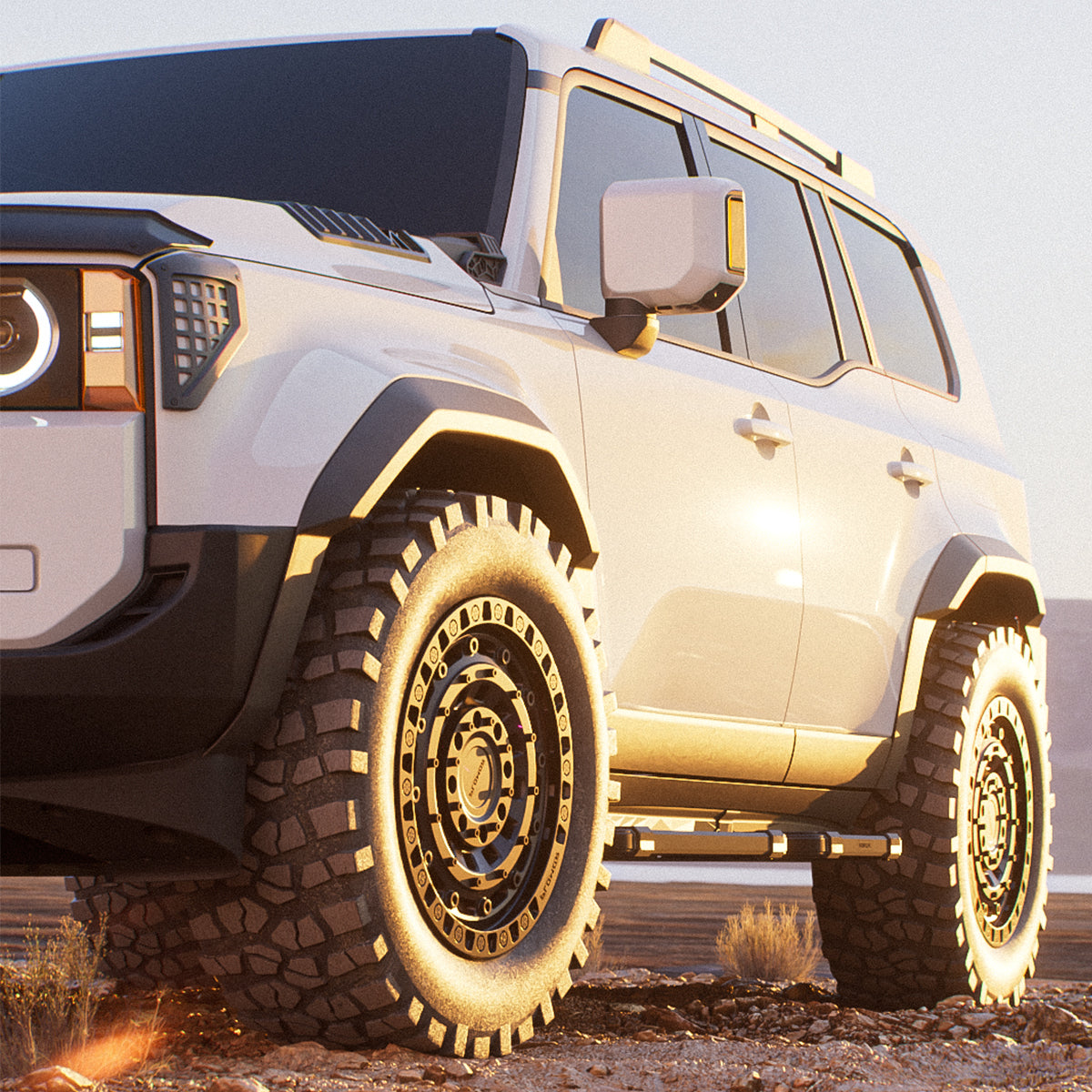 Toyota LC250 wide fender flares for aggressive wheel fitment