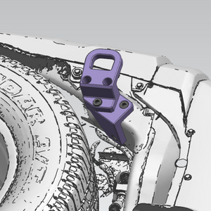 CNC billet aluminum tow hooks for Toyota LC250 and Land Cruiser 1958, designed for high-load off-road recovery.