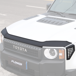 Front bug shield hood deflector installed on Toyota LC250 enhancing front-end protection and styling