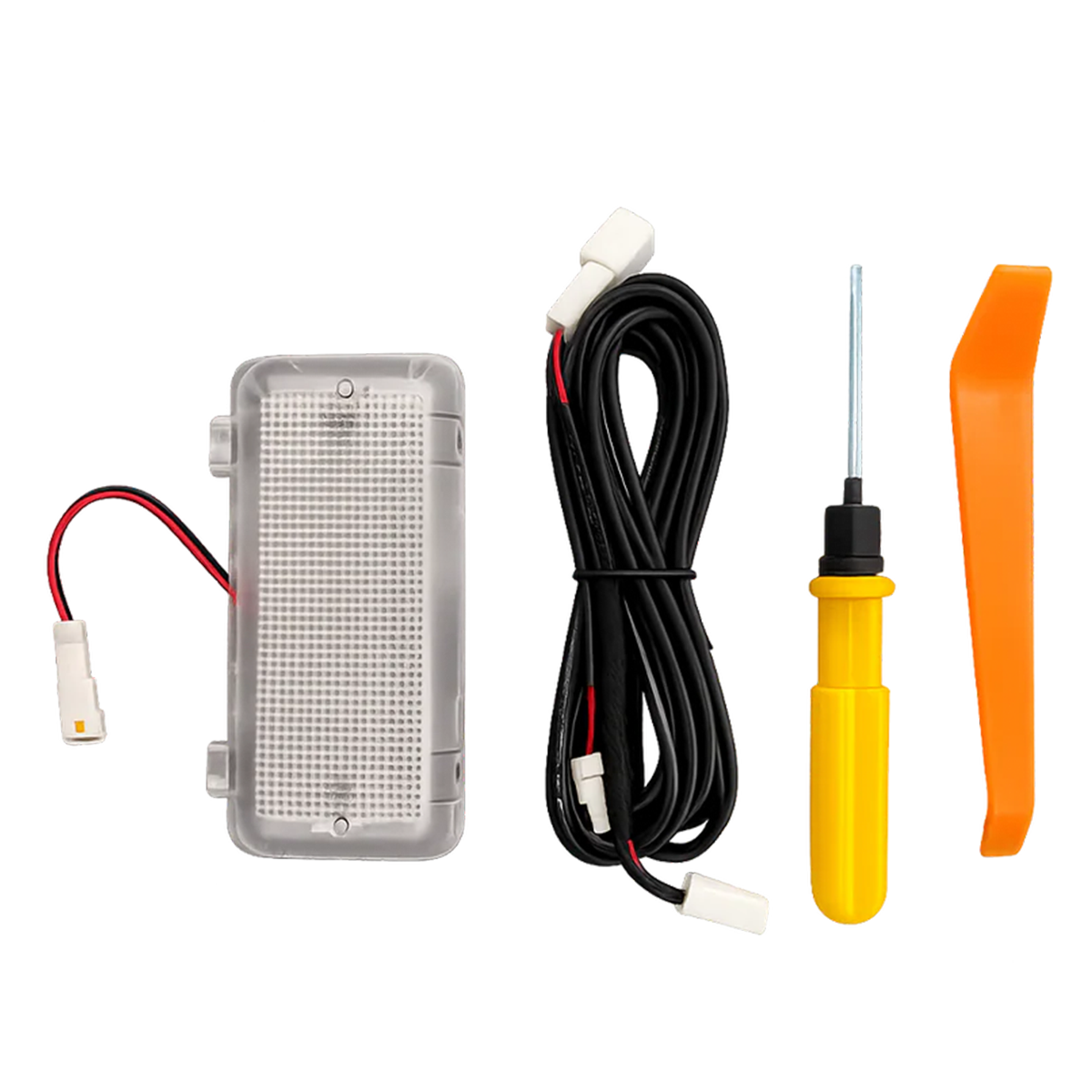 Toyota LC250 full-screen touch LED tailgate light with diamond-clear lens and wide-angle white illumination