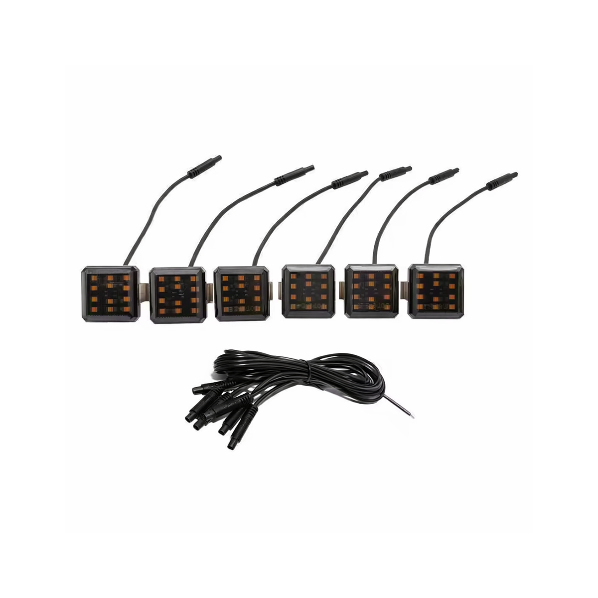 Front view of grille-mounted amber light kit for Toyota Land Cruiser LC250 (“Land Cruiser 1958”) with bold off-road style