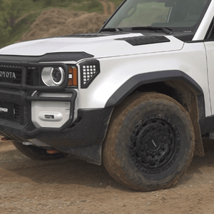 Side profile of Toyota Land Cruiser LC250 with wide wheel arch fender flares